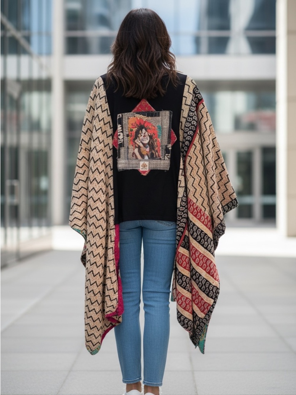 JANIS JOPLIN Band T  Boho Kantha Pockets Handmade One of a Kind One Size Belt - Picture 5 of 7